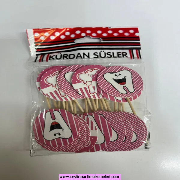 Diş Temalı Pembe Kürdan